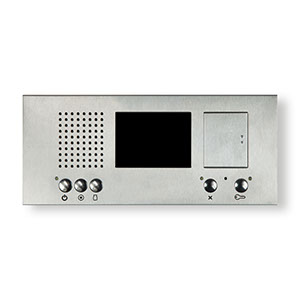 534FPV-S Flush plate press-to-speak 3.5 inch colour video phone (brushed) - landscape
