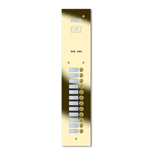 9200/A12-G 12 button entrance panel - brass finished stainless