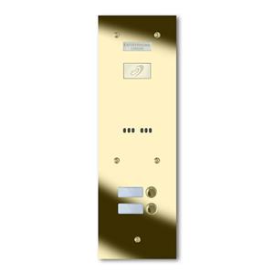 9200/A2-G 2 button brass finished stainless entrance panel