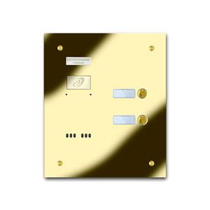 9200/B2-G 2 button brass finished stainless entrance panel