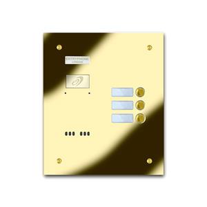 9200/B3-G 3 button brass finished stainless entrance panel