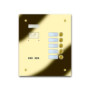 9200/B5-G 5 button brass finished stainless entrance panel