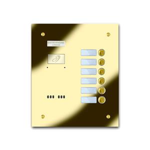 9200/B6-G 6 button brass finished stainless entrance panel