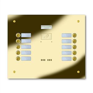 9200/C10-G 10 button brass finished stainless entrance panel