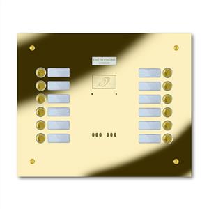 9200/C12-G 12 button brass finished stainless entrance panel