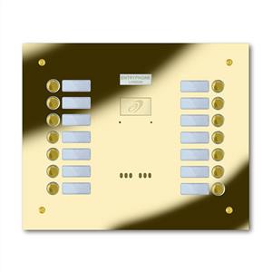 9200/C14-G 14 button brass finished stainless entrance panel