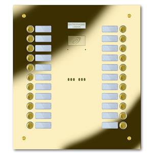 9200/C22-G 22 button brass finished stainless entrance panel