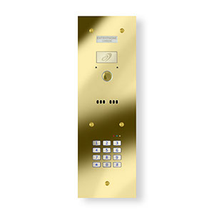 92CA8/1-G 1 button entrance unit with coded access - brass finished stainless