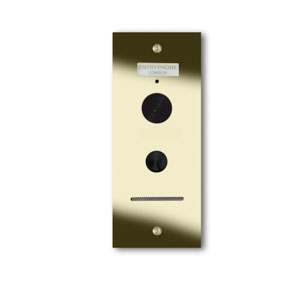 92Q/1-G 1 button brass finished stainless entrance panel - surface