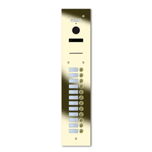 92Q/A12-G 12 button entrance panel - brass finished stainless
