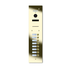 92Q/A8-G 8 button brass finished stainless entrance panel