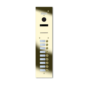 92Q/A9-G 9 button brass finished stainless entrance panel