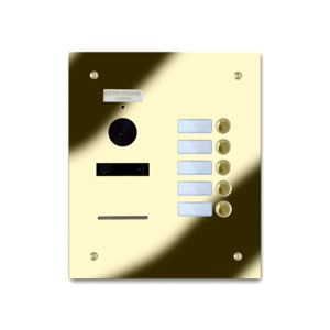 92Q/B5-G 5 button brass finished stainless entrance panel