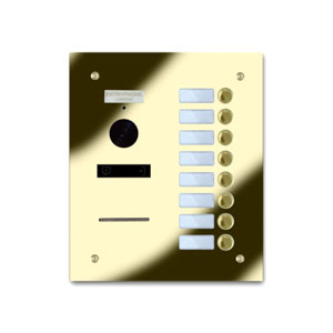 92Q/B8-G 8 button brass finished stainless entrance panel