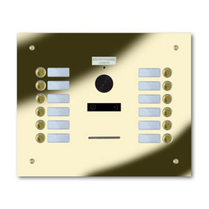 92Q/C12-G 12 button brass finished stainless entrance panel