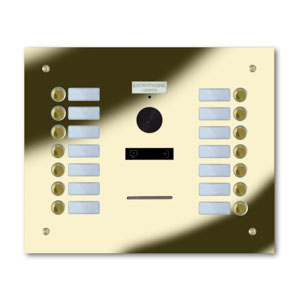92Q/C14-G 14 button brass finished stainless entrance panel