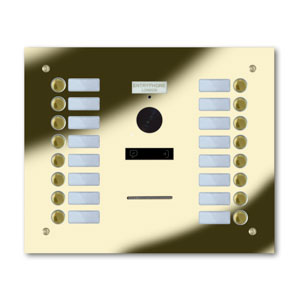 92Q/C16-G 16 button brass finished stainless entrance panel
