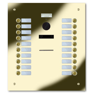 92Q/C20-G 20 button brass finished stainless entrance panel