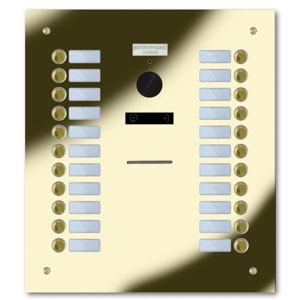 92Q/C22-G 22 button brass finished stainless entrance panel