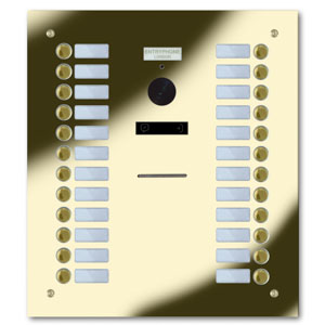 92Q/C24-G 24 button brass finished stainless entrance panel