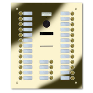 92Q/C30-G 30 button brass finished stainless entrance panel