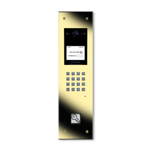 QVDDPPN-G Digital dial entrance unit with PinNet reader - brass finished stainless