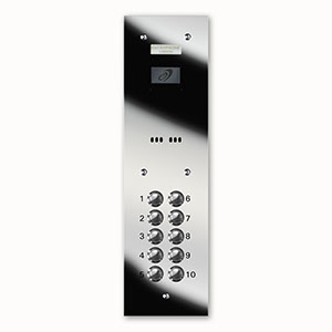 VRD/A10-M 10 button laser engraved entrance panel - mirror stainless