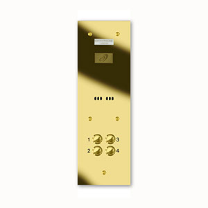 VRD/A4-G 4 button laser engraved entrance panel - brass finished stainless