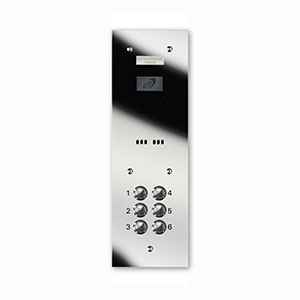 VRD/A6-M 6 button laser engraved entrance panel - mirror stainless