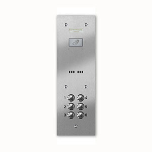VRD/A6-S 6 button laser engraved entrance panel - stainless steel