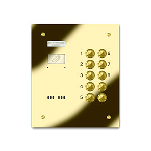 VRD/B10-G 10 button laser engraved entrance panel - brass finished stainless