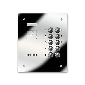 VRD/B10-M 10 button laser engraved entrance panel - mirror stainless