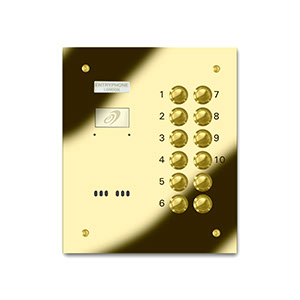 VRD/B12-G 12 button laser engraved entrance panel - brass finished stainless