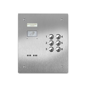 VRD/B6-S 6 button laser engraved entrance panel - stainless steel