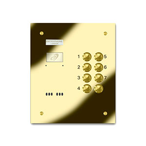 VRD/B8-G 8 button laser engraved entrance panel - brass finished stainless