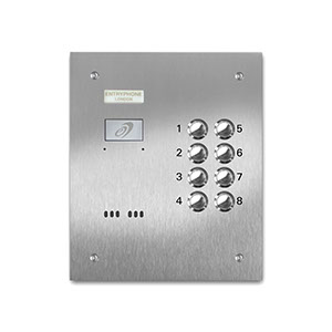 VRD/B8-S 8 button laser engraved entrance panel - stainless steel