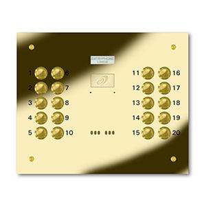 VRD/C20-G 20 button laser engraved entrance panel - brass finished stainless