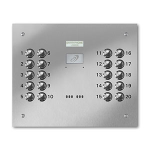VRD/C20-S 20 button laser engraved entrance panel - stainless steel