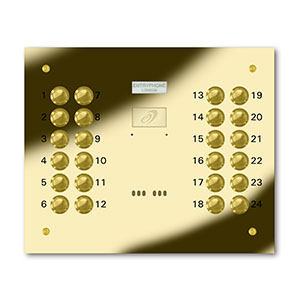 VRD/C24-G 24 button laser engraved entrance panel - brass finished stainless