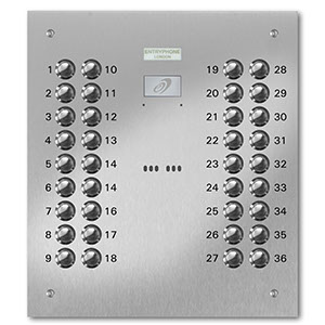 VRD/C36-S 36 button laser engraved entrance panel - stainless steel