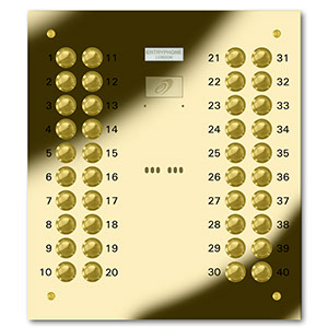 VRD/C40-G 40 button laser engraved entrance panel - brass finished stainless