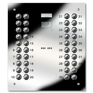 VRD/C40-M 40 button laser engraved entrance panel - mirror stainless