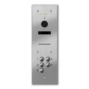VRQD/A5-S 5 button laser engraved entrance panel - stainless steel