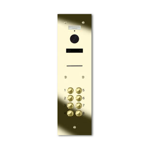 VRQD/A8-G 8 button laser engraved entrance panel - brass finished stainless