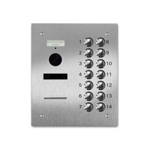 VRQD/B14-S 14 button laser engraved entrance panel - stainless steel