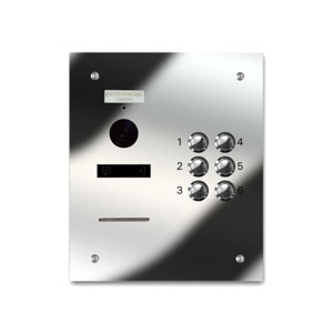 VRQD/B6-M 6 button laser engraved entrance panel - mirror stainless