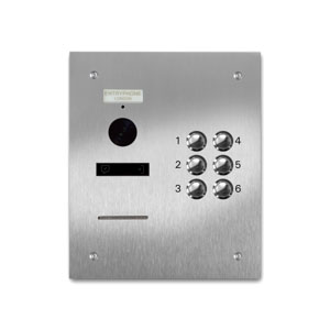 VRQD/B6-S 6 button laser engraved entrance panel - stainless steel