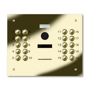 VRQD/C20-G 20 button laser engraved entrance panel - brass finished stainless