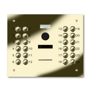VRQD/C24-G 24 button laser engraved entrance panel - brass finished stainless