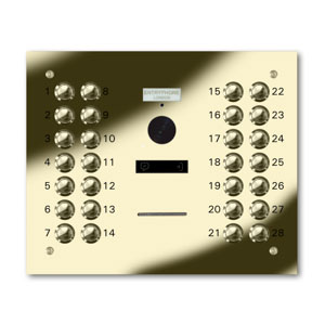 VRQD/C28-G 28 button laser engraved entrance panel - brass finished stainless